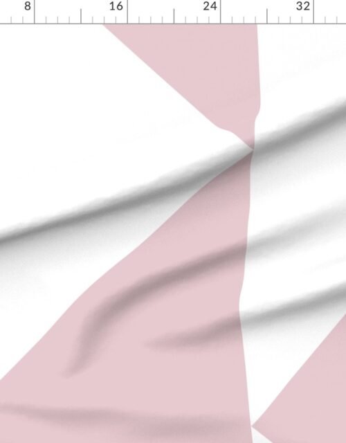 Fabric in Bold Pale Pink and White Oversized Geometric Triangle
