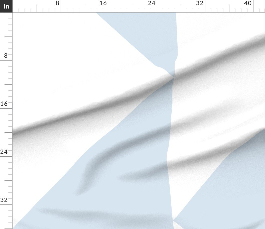Fabric in Bold Pale Blue and White Oversized Geometric Triangle Fabric in Bold Pale Blue and White Oversized Geometric Triangle