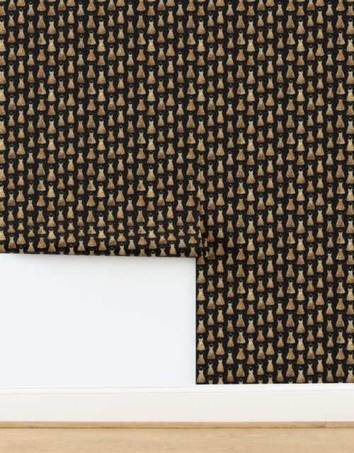 Small Watercolor Leopard Dress Pattern on Black Wallpaper