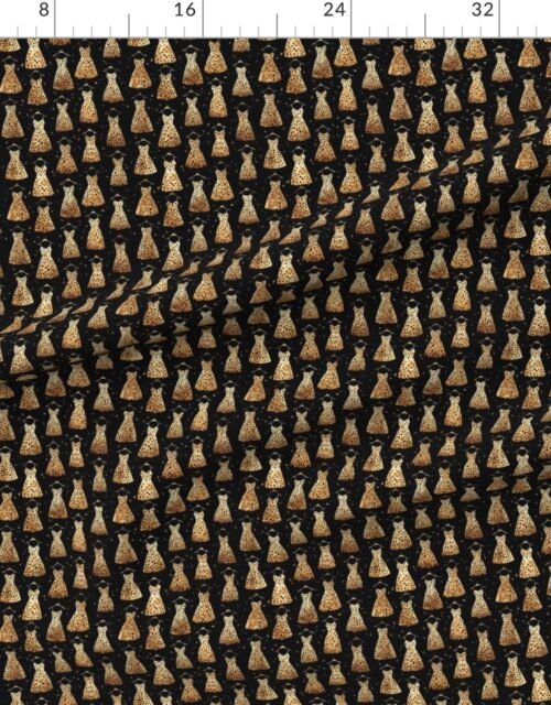 Fabric in Small Watercolor Leopard Dress Pattern on Black