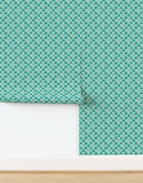 Emerald Teal Mini Croc Handbag Repeat Pattern Wallpaper
