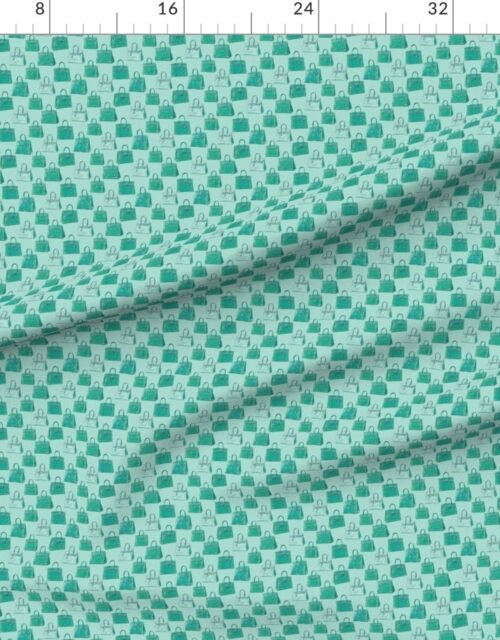 Fabric in Emerald Teal Mini Croc Handbag Repeat Pattern