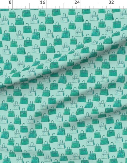 Fabric in Emerald Teal Croc Handbag Fashion Repeat Pattern
