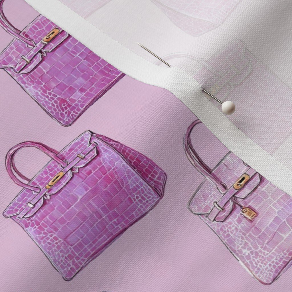 Fabric in Orchid Pink Croc Handbag Fashion Repeat Pattern Fabric in Orchid Pink Croc Handbag Fashion Repeat Pattern - Image 3
