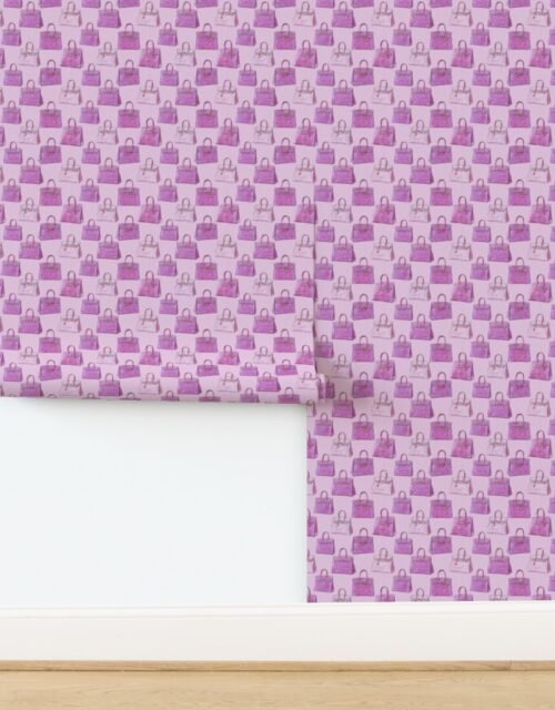 Orchid Pink Croc Handbag Fashion Repeat Pattern Wallpaper