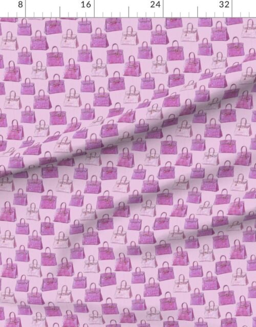 Fabric in Orchid Pink Croc Handbag Fashion Repeat Pattern