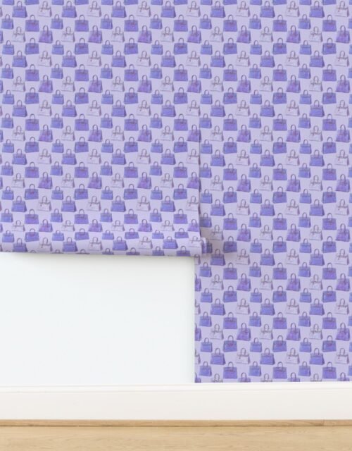 Periwinkle Croc Texture Handbag Fashion Repeat Pattern Wallpaper