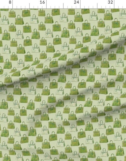 Fabric in Gator Green Croc Texture Handbag Fashion Repeat Pattern