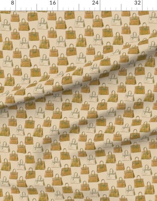 Fabric in Golden Olive Croc Handbag Fashion Repeat Pattern