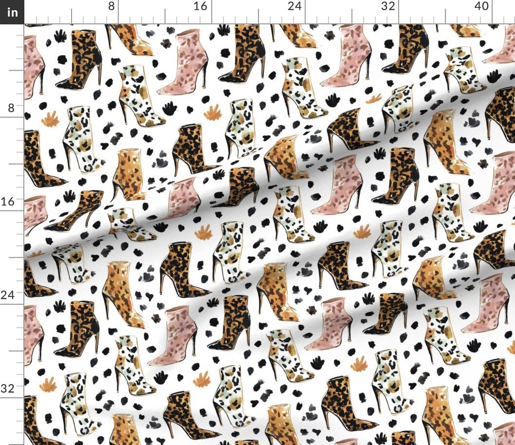 Fabric in Lux Leopard Print High Heel Boots Fashion Pattern Fabric in Lux Leopard Print High Heel Boots Fashion Pattern