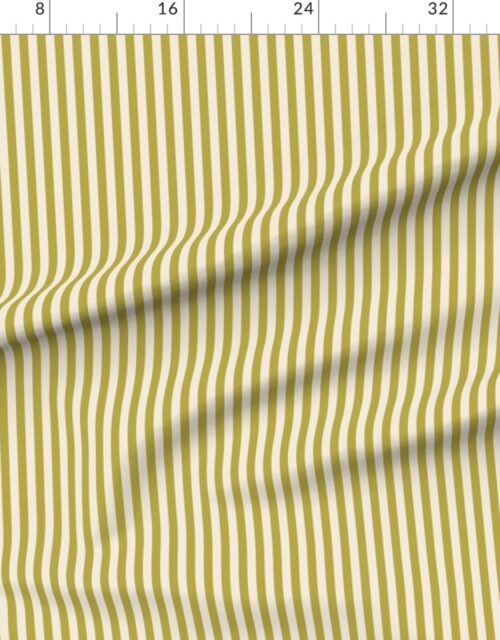 Fabric in Heritage Stripe in Mustard Regret on Warm Oat Cream 1/2 Inch