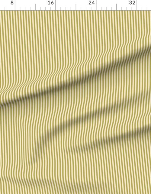 Fabric in Classic Stripe in Mustard Regret on Warm Oat Cream 1/4 Inch