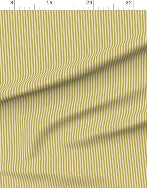 Fabric in Classic Stripe in Mustard Regret on Soft Linen Cream 1/4 Inch