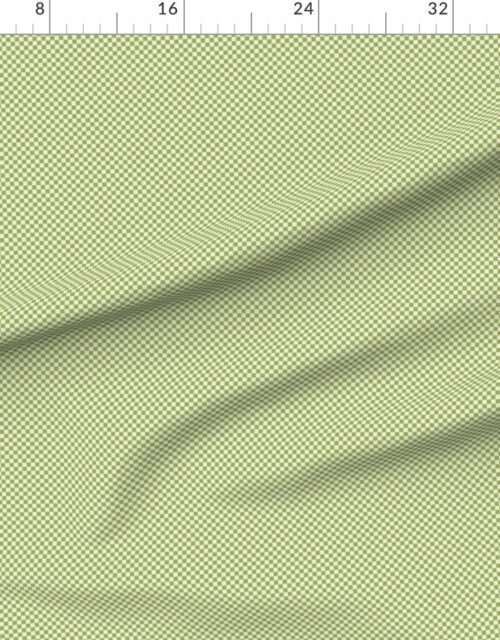 Fabric in Classic Check in Hospital Wall Green on Warm Oat Cream 1/4 Inch