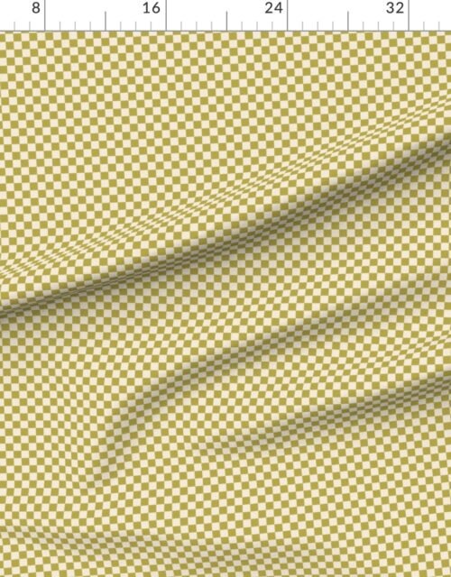 Fabric in Heritage Check in Mustard Regret on Warm Oat Cream 1/2 Inch