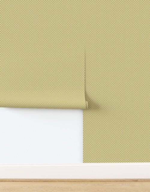 Classic Check in Mustard Regret on Warm Oat Cream 1/4 Inch Wallpaper
