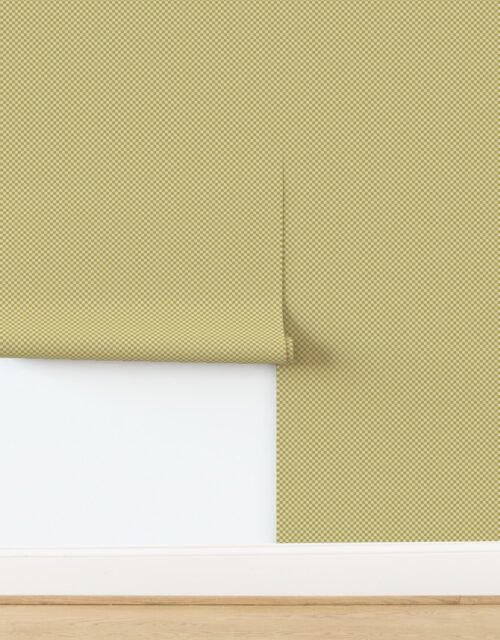Classic Check in Mustard Regret on Soft Linen Cream 1/4 Inch Wallpaper