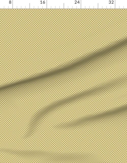 Fabric in Classic Check in Mustard Regret on Soft Linen Cream 1/4 Inch