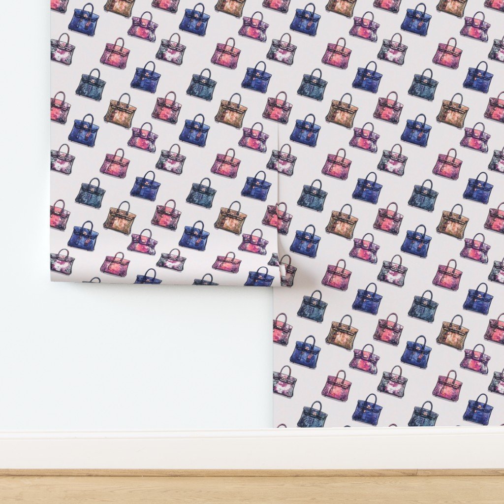 Luxury Handbag Motif in Warm Jewel Tones Wallpaper Luxury Handbag Motif in Warm Jewel Tones Wallpaper