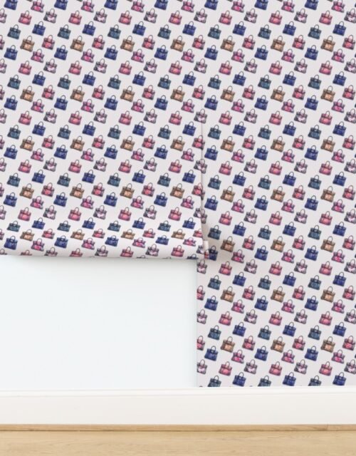 Small Scale Luxury Handbag Motif in Warm Jewel Tones Wallpaper
