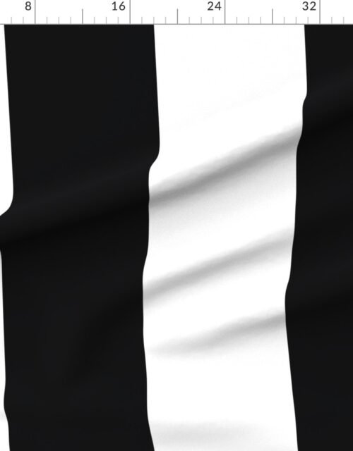 Fabric in Monaco Bold Black and White Vertical Stripe