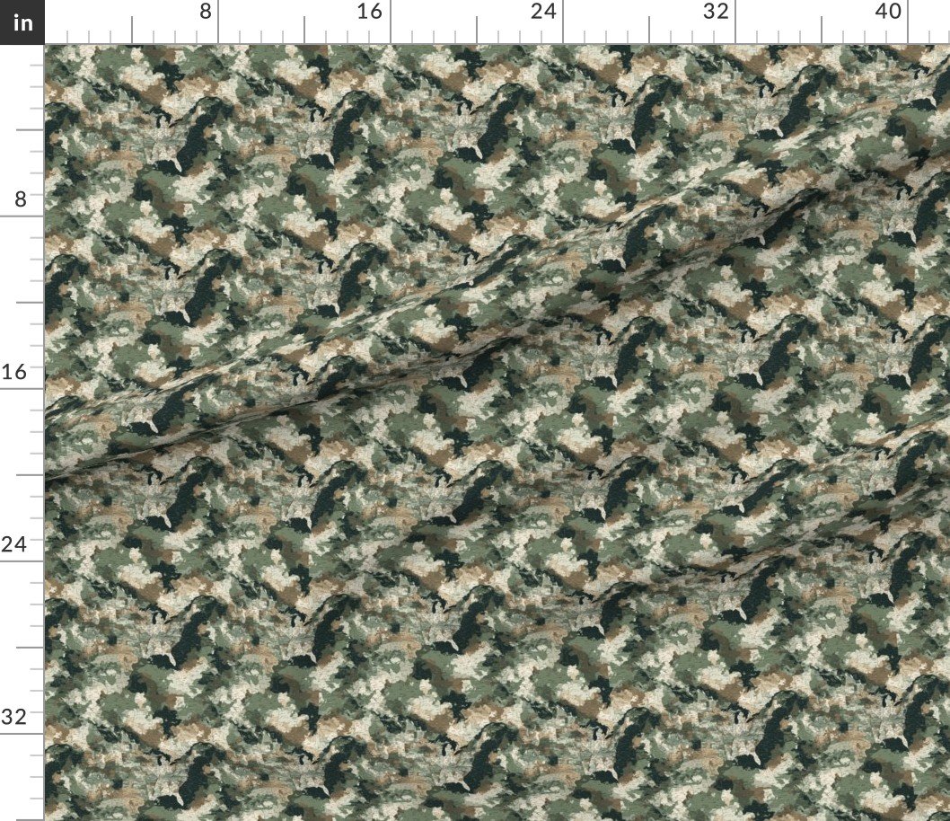 Fabric in Small USA State Outline Camouflage Map Design in Earth Tone Green and Sand Fabric in Small USA State Outline Camouflage Map Design in Earth Tone Green and Sand