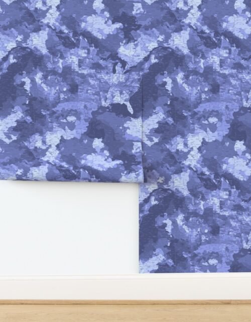 USA State Outline Navy Camouflage Repeat Wallpaper