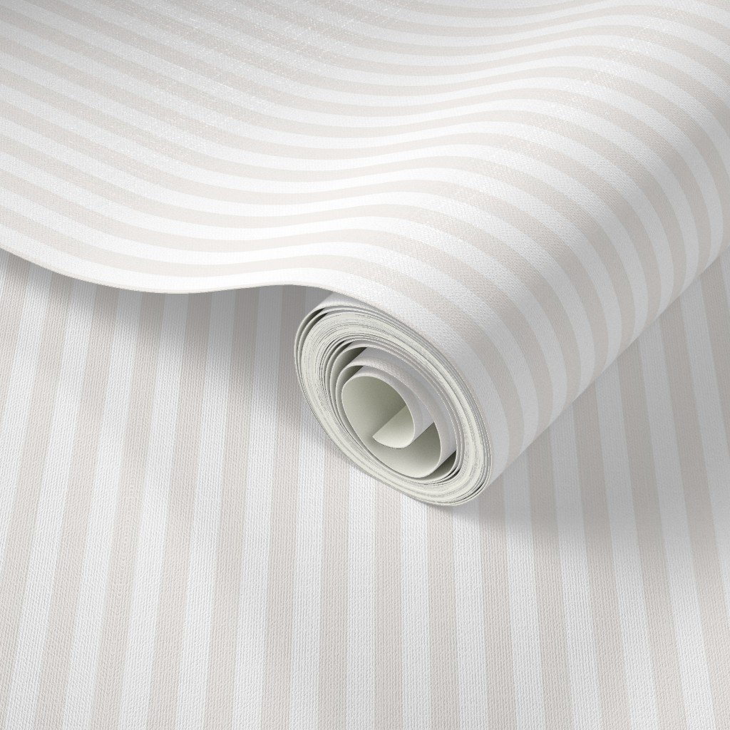 1/2 Inch Bone White Classic Stripe Pattern Wallpaper 1/2 Inch Bone White Classic Stripe Pattern Wallpaper - Image 3