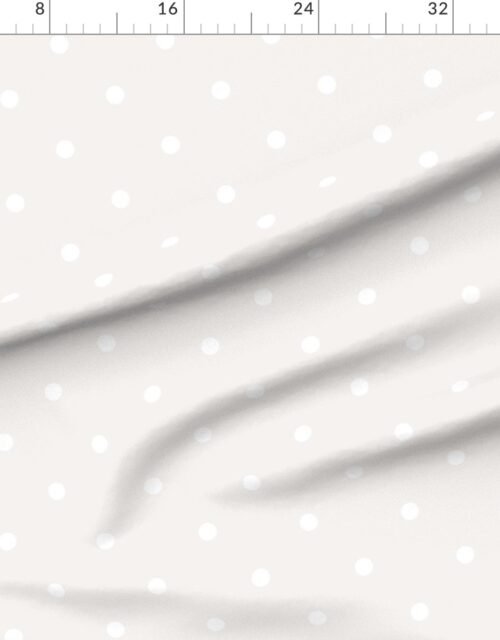 Fabric in 6 Inch Bone White Polka Dot Pattern