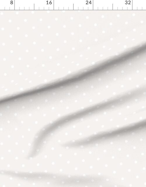 Fabric in 3 Inch Bone White Polka Dot Pattern