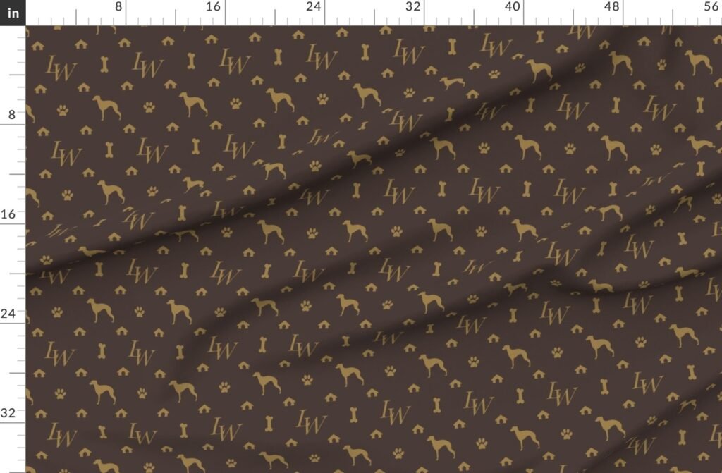 Louis Whippet Luxury Dog Attire Fabric design