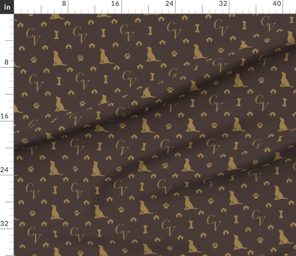 Louis Luxury Dog Attire Monogram Pattern Fabric design