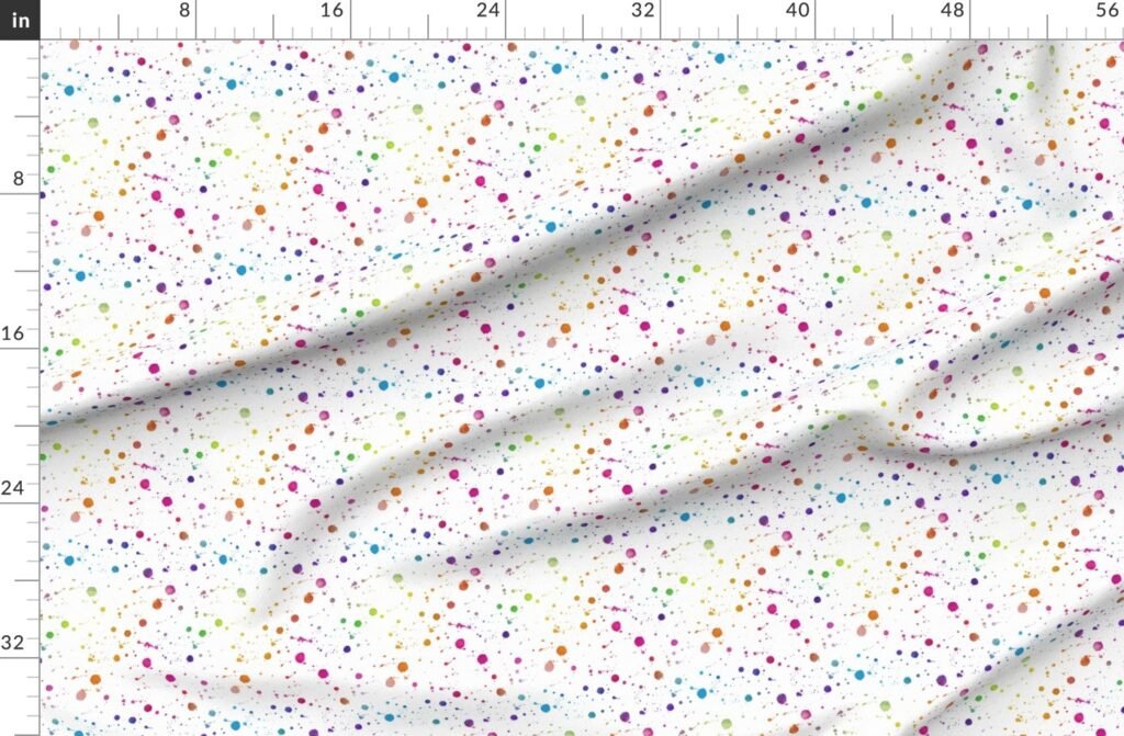 Rainbow Bright Pastel Watercolor Drops Splatters and Dribbles Fabric design