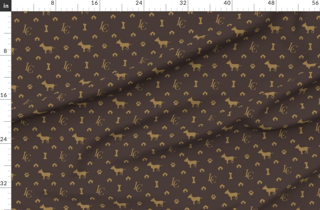 Louis Chihauhau Luxury Dog Attire Print Fabric design