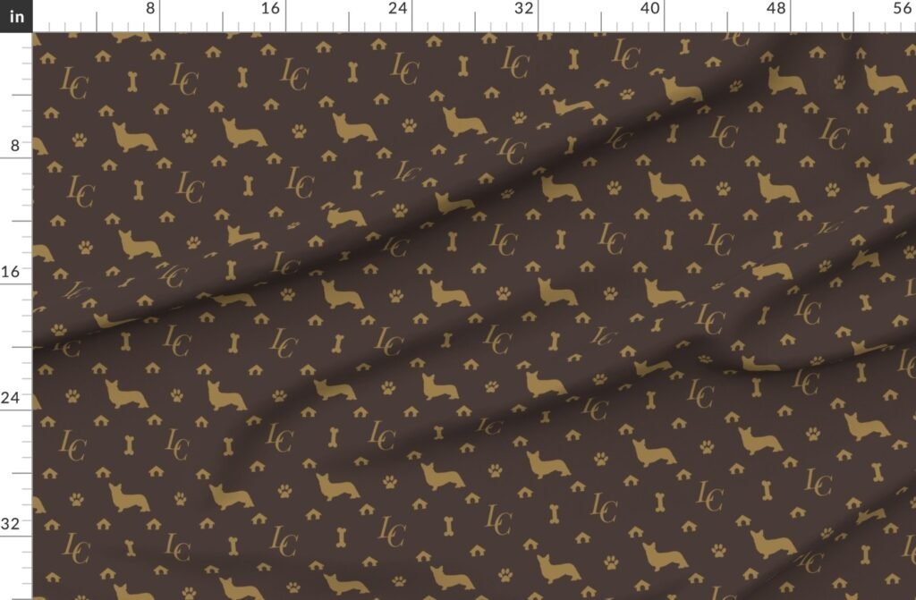 Louis Cardigan Corgi Luxury Doggy Days Fashion Fabric design