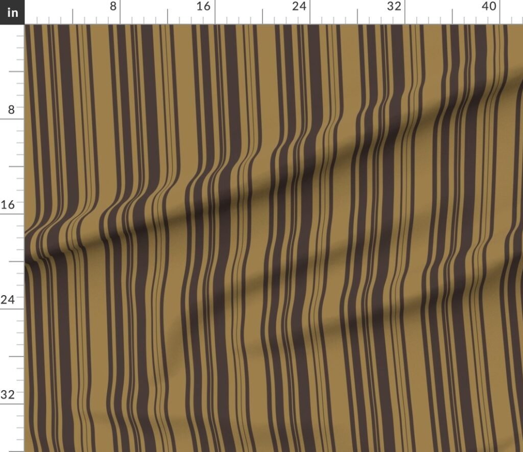 Louis Brown and Tan Dog Coordinate Vertical Stripes Print Fabric design