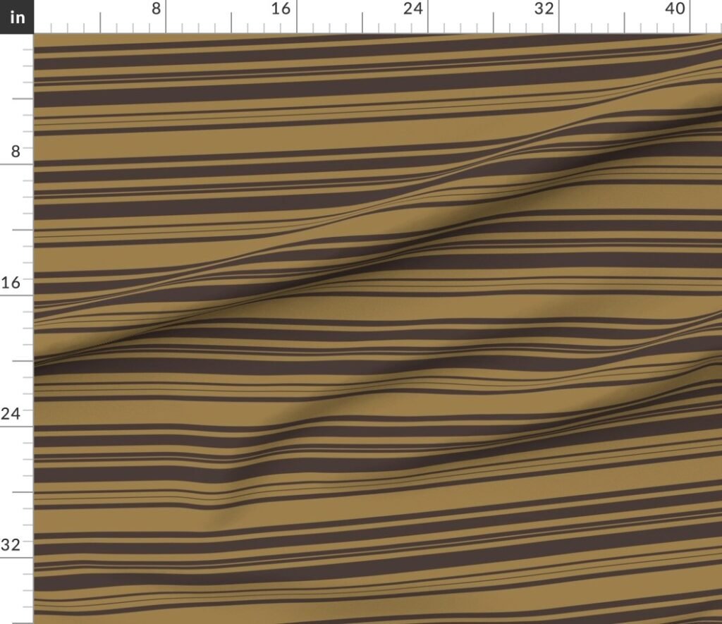 Louis Brown and Tan Dog Coordinate Horizontal Stripes Print Fabric design