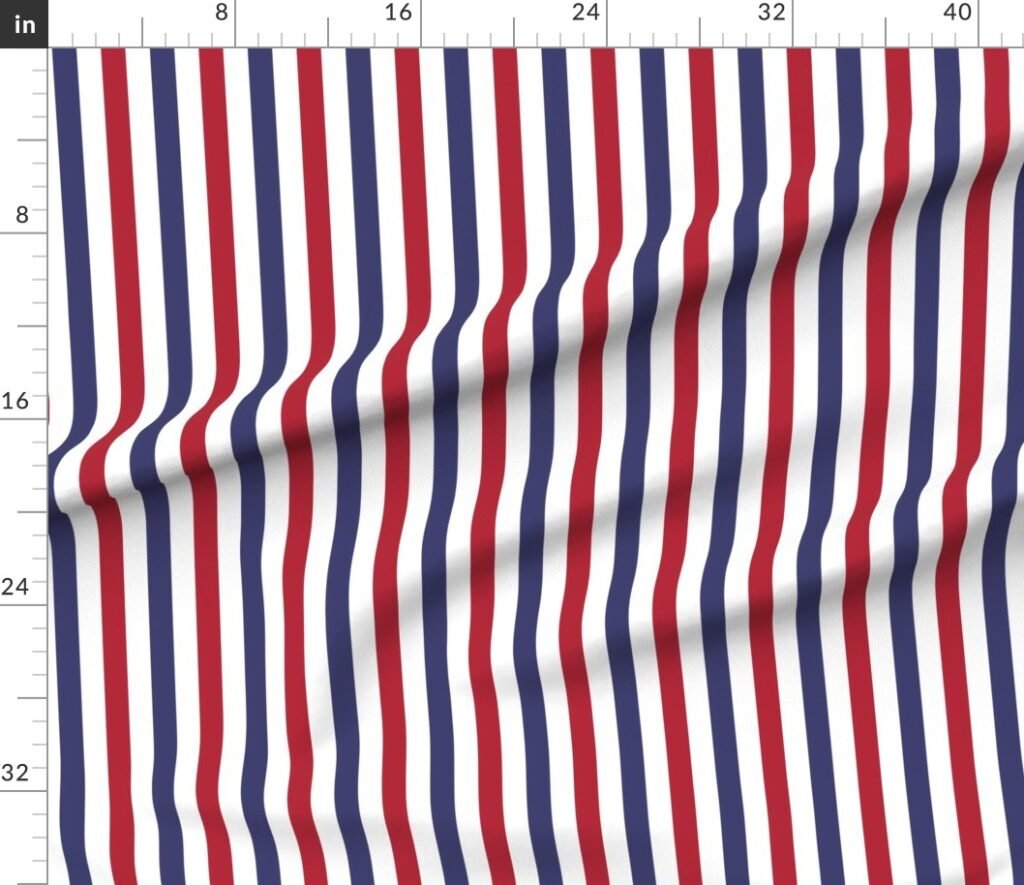 1 inch Flag Red White and Blue Alternating V Stripes Fabric design