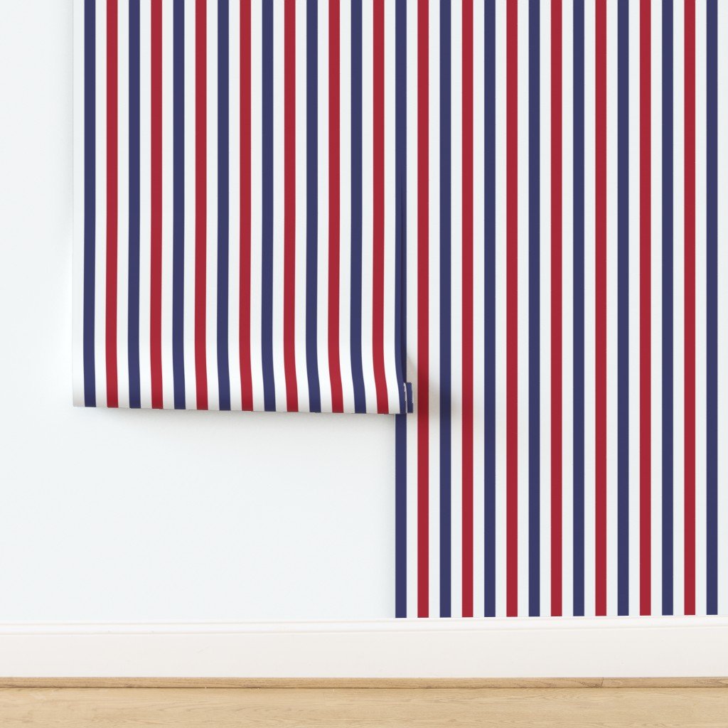 1 inch Flag Red White and Blue Alternating V Stripes Wallpaper design