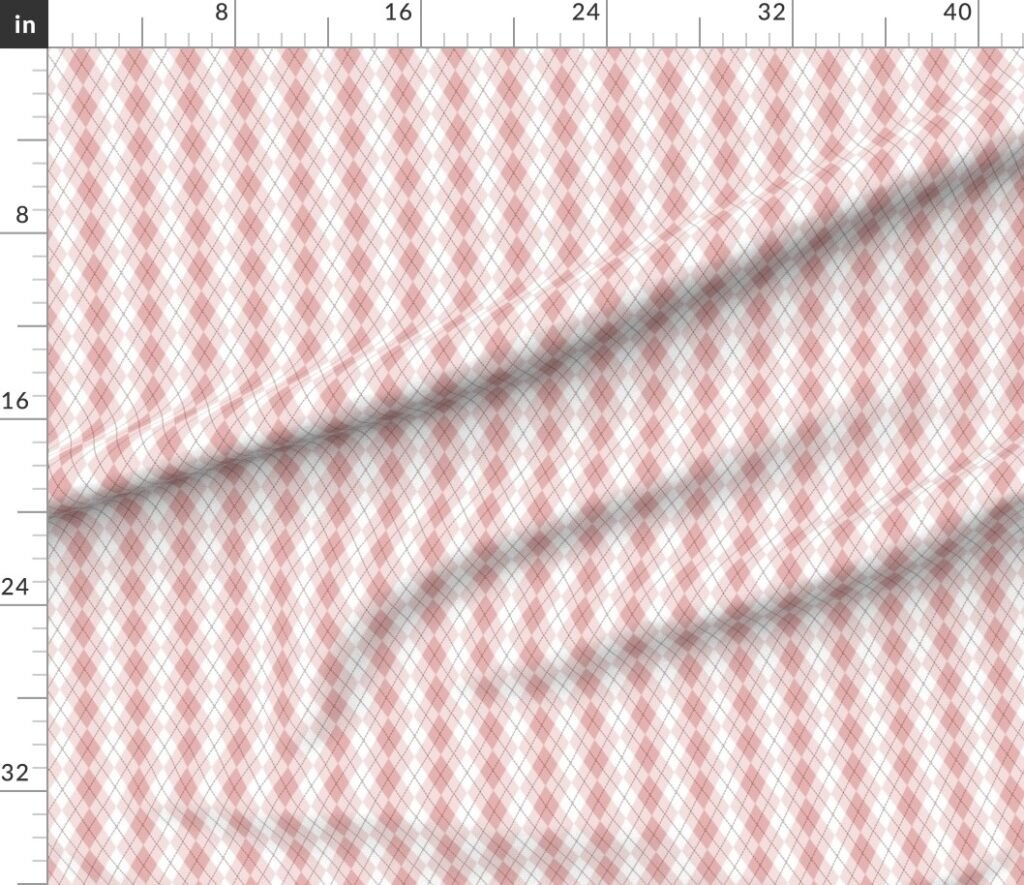 Small Light Pink Argyle Diamond Check Fabric design