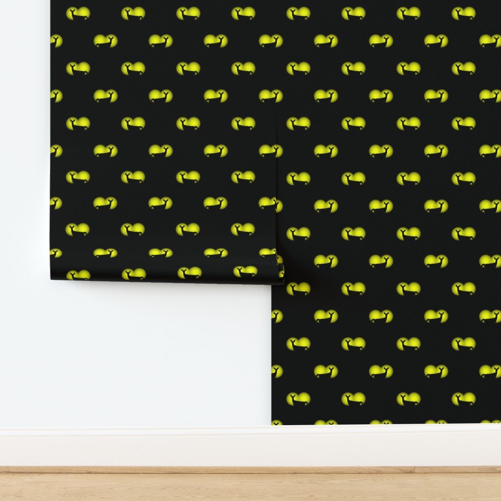 Deer Caught in Headlights- Bright Yellow Eyes in the Dark Wallpaper design