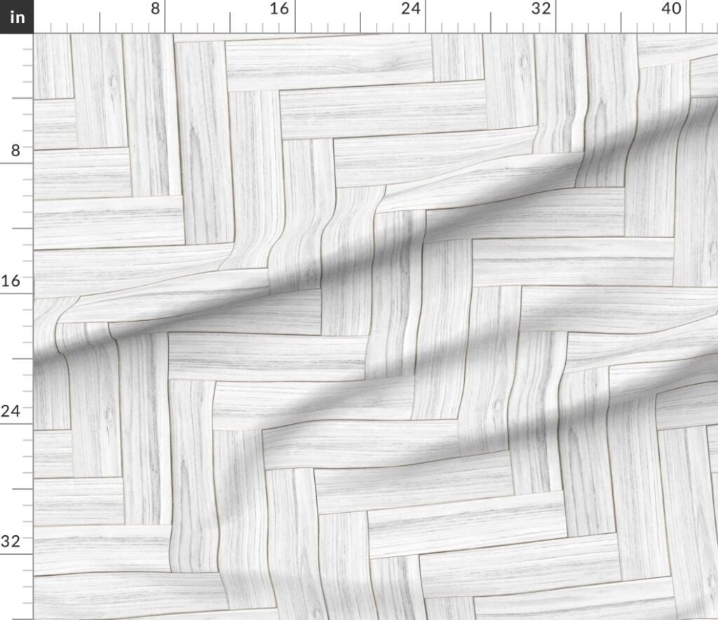 Whitewashed Geometric Herringbone 3 inch Fabric design