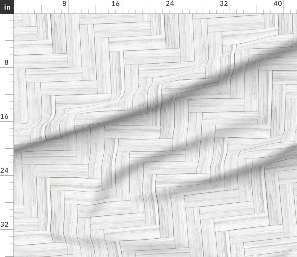 Whitewashed Geometric Herringbone 2 inch Fabric design