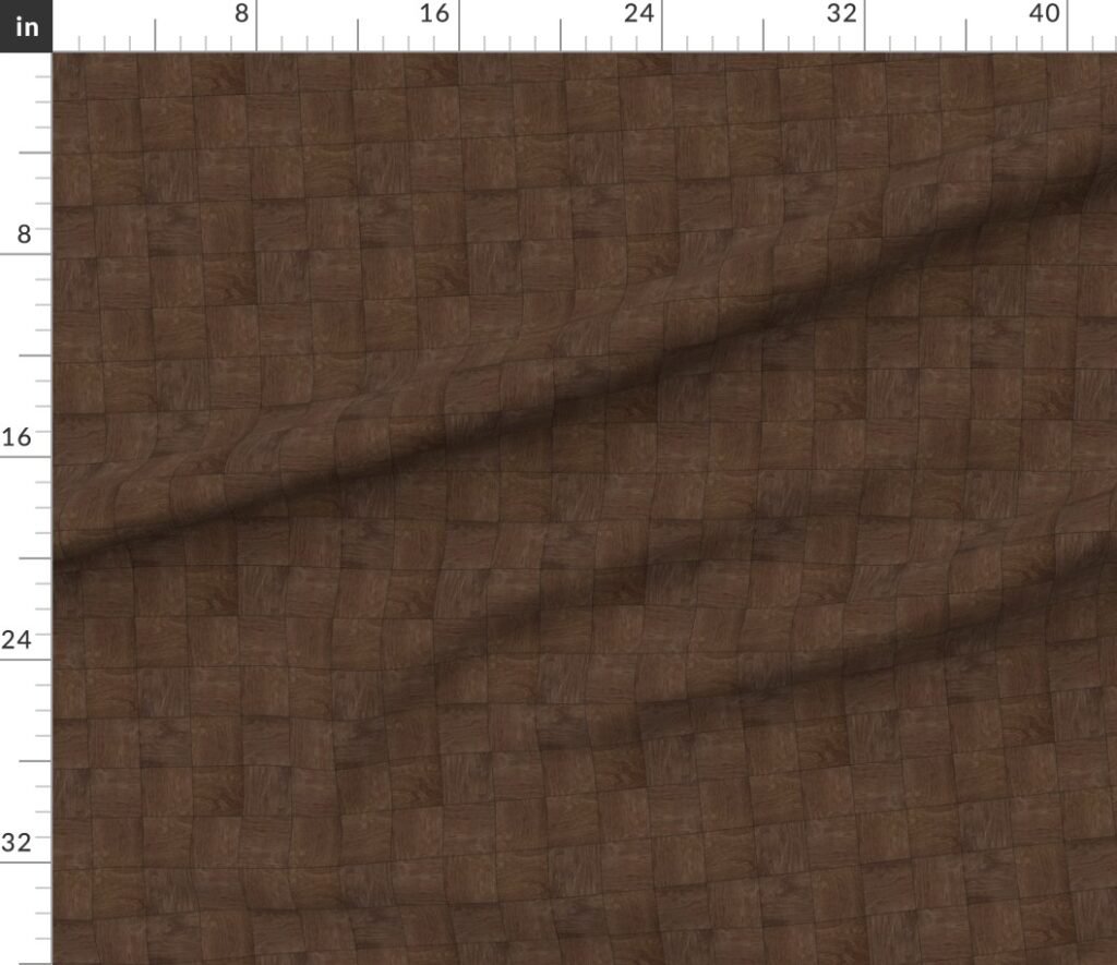 2 inch Dark Wood Checkerboard Chess Pattern Fabric design