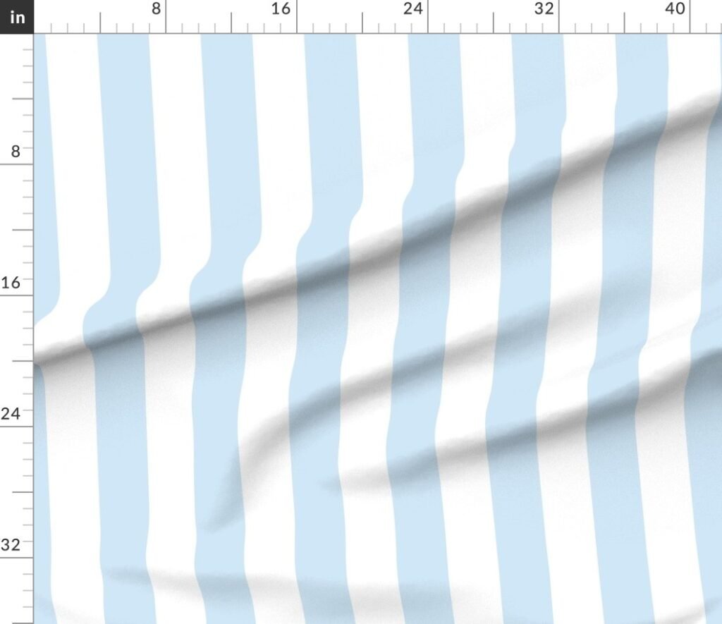 Merry Bright Pastel Blue and White Vertical 3 inch Big Top Circus Fabric design