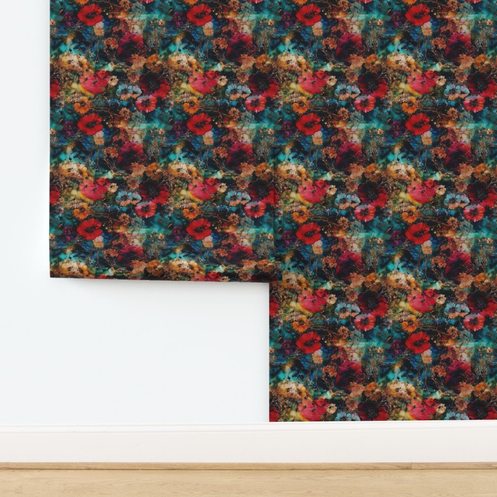 Small Japanese Alcohol Ink Wallpaper design