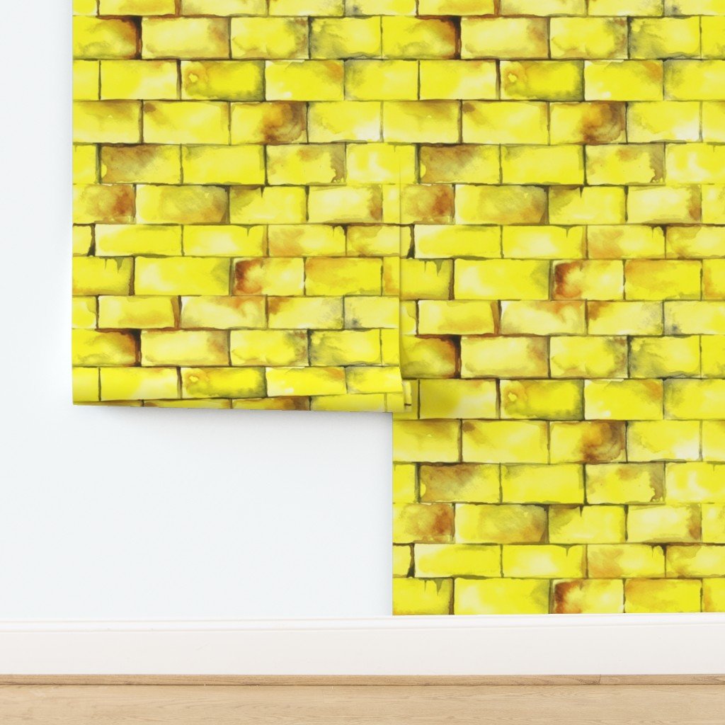 Yellow Brick Road Seamless Repeating Pattern Wallpaper design