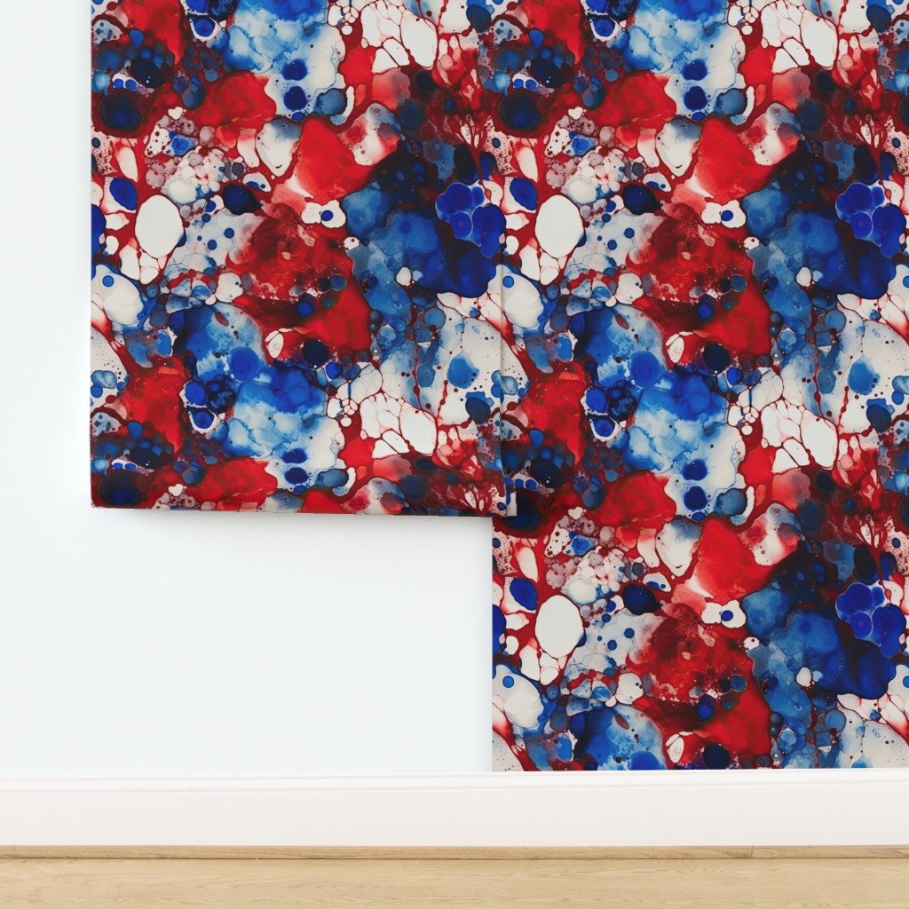 Red White and Blue Alcohol Ink France Patriotic Flag Colors Alcohol Wallpaper design