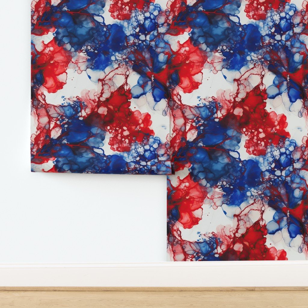 Red White and Blue Alcohol Ink American Patriotic Flag Colors Alcohol Ink Wallpaper design