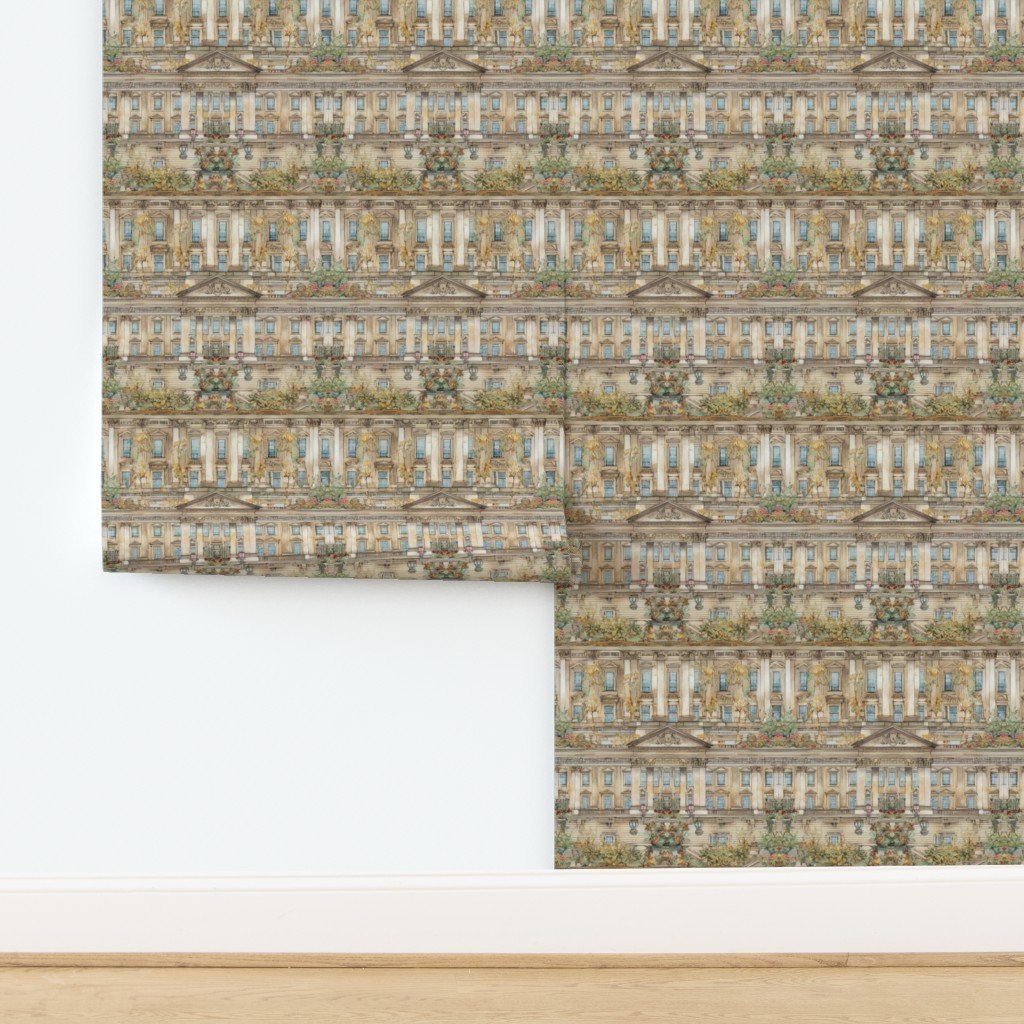 Buckingham Palace Architectural Detail in Windows Columns Pelmets Wallpaper design